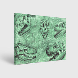 Холст прямоугольный Черепа динозавров - эскиз, цвет: 3D-принт