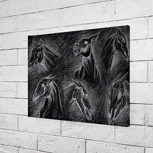 Картина прямоугольная Черепа лошадей - эскиз / 3D-принт – фото 3