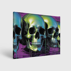 Холст прямоугольный Черепа отливающие неоном, цвет: 3D-принт