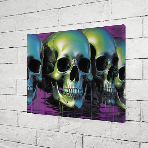 Картина прямоугольная Черепа отливающие неоном / 3D-принт – фото 3