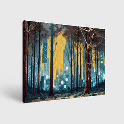 Холст прямоугольный Дома и цифровой лес, цвет: 3D-принт