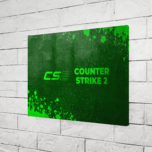 Картина прямоугольная Counter Strike 2 - green gradient по-горизонтали / 3D-принт – фото 3