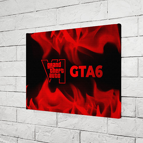 Картина прямоугольная GTA6 - red gradient по-горизонтали / 3D-принт – фото 3
