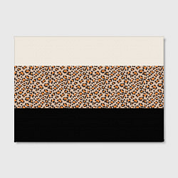 Холст прямоугольный Леопардовый паттерн с черной и бежевой полосой, цвет: 3D-принт — фото 2