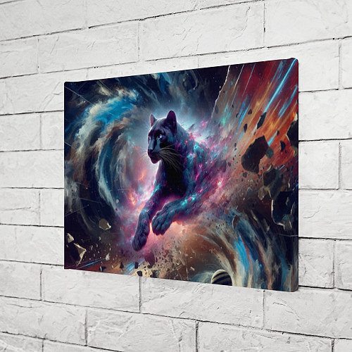 Картина прямоугольная Космическая пантера - нейроарт / 3D-принт – фото 3