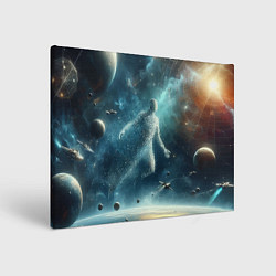 Холст прямоугольный Человек и космос - нейроарт, цвет: 3D-принт