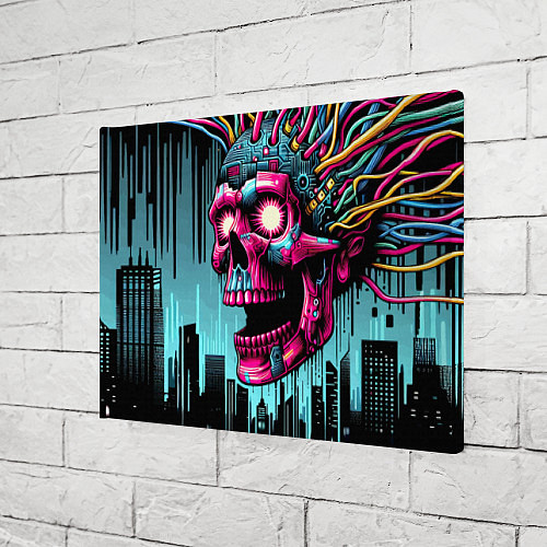 Картина прямоугольная Cyber skull - ai art fantasy / 3D-принт – фото 3