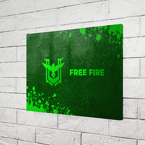 Картина прямоугольная Free Fire - green gradient по-горизонтали / 3D-принт – фото 3