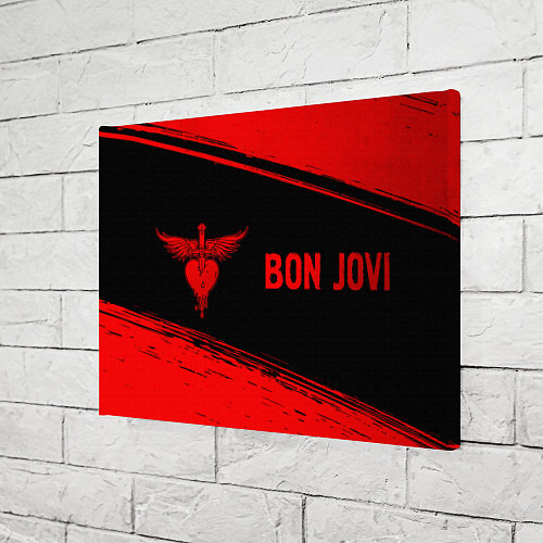 Картина прямоугольная Bon Jovi - red gradient по-горизонтали / 3D-принт – фото 3