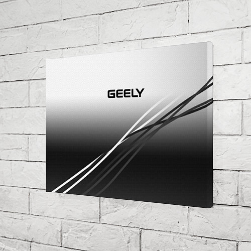 Картина прямоугольная Geely градиент из белого в тёмный с полосами / 3D-принт – фото 3