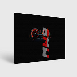 Холст прямоугольный BMW спидометр и надпись, цвет: 3D-принт