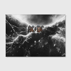 Холст прямоугольный ACDC металлический лого черно-белая текстура, цвет: 3D-принт — фото 2