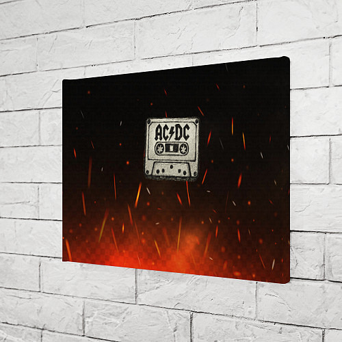 Картина прямоугольная ACDC лого на кассете / 3D-принт – фото 3