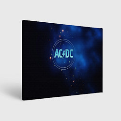 Холст прямоугольный ACDC логотип на синем фоне, цвет: 3D-принт