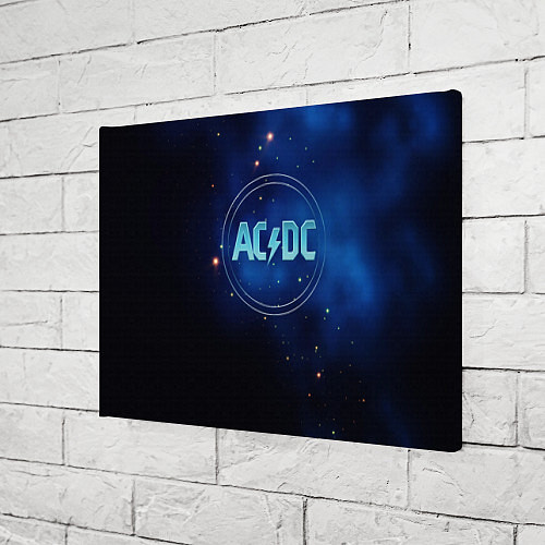 Картина прямоугольная ACDC логотип на синем фоне / 3D-принт – фото 3