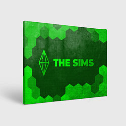 Холст прямоугольный The Sims - green gradient по-горизонтали, цвет: 3D-принт