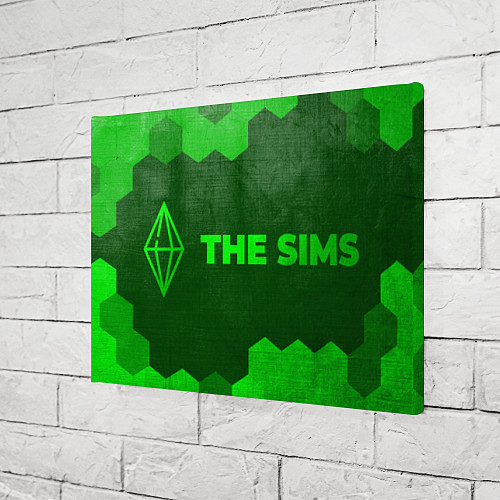 Картина прямоугольная The Sims - green gradient по-горизонтали / 3D-принт – фото 3