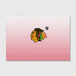 Холст прямоугольный Чикаго Блэкхокс - красные треугольники с градиенто, цвет: 3D-принт — фото 2