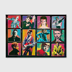 Холст прямоугольный David Bowie vintage collage, цвет: 3D-принт — фото 2