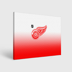 Холст прямоугольный Детройт Ред Уингз - красно белый градиент, цвет: 3D-принт