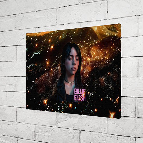 Картина прямоугольная Билли Айлиш с блестками на фоне / 3D-принт – фото 3