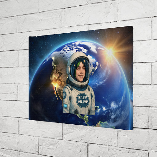 Картина прямоугольная Билли Айлиш в стиле космонавта / 3D-принт – фото 3