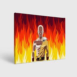 Холст прямоугольный Saitama in fire, цвет: 3D-принт