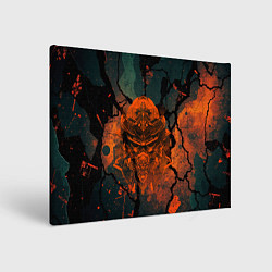 Холст прямоугольный Шлем кибернетического самурая, цвет: 3D-принт