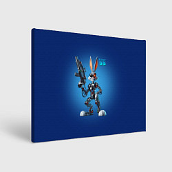 Холст прямоугольный Cyborg Bugs Bunny with a gun - ai art fantasy, цвет: 3D-принт