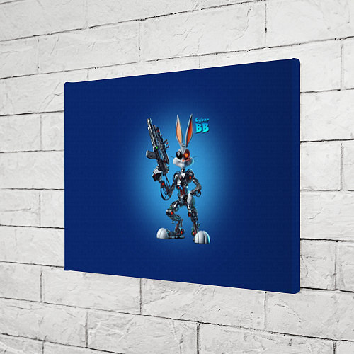 Картина прямоугольная Cyborg Bugs Bunny with a gun - ai art fantasy / 3D-принт – фото 3