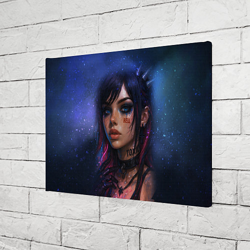 Картина прямоугольная Девушка неформалка cosmic hell goth / 3D-принт – фото 3
