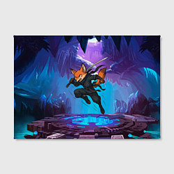 Холст прямоугольный Лис ниндзя в прыжке, цвет: 3D-принт — фото 2
