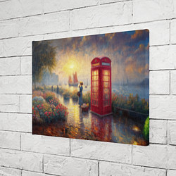 Холст прямоугольный Женщина у телефонной будки на набережной, цвет: 3D-принт — фото 2