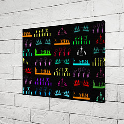 Холст прямоугольный Разноцветные силуэты игры в кальмара, цвет: 3D-принт — фото 2