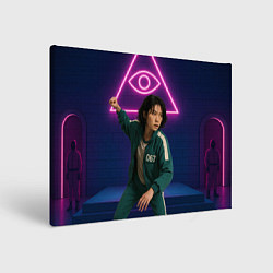 Картина прямоугольная Игрок 067 замахивается - Игра в кальмара