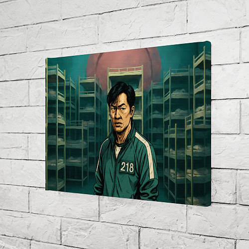Картина прямоугольная Игрок 218 из Игры в кальмара / 3D-принт – фото 3