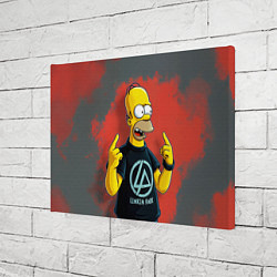 Холст прямоугольный Гомер в футболке Linkin Park, цвет: 3D-принт — фото 2