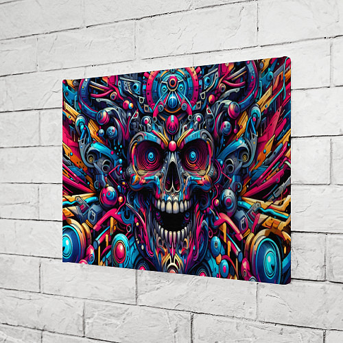 Картина прямоугольная Colorful cyber skull - pattern / 3D-принт – фото 3