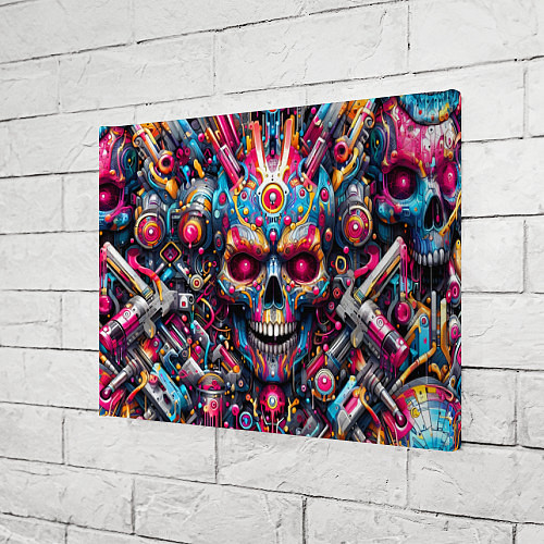 Картина прямоугольная Art cyber skull - ai art fantasy / 3D-принт – фото 3