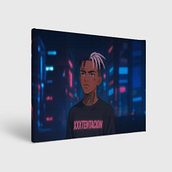 Холст прямоугольный XXXTentacion - Неоновый аниме арт, цвет: 3D-принт