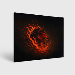 Холст прямоугольный Инфернальный волк, цвет: 3D-принт