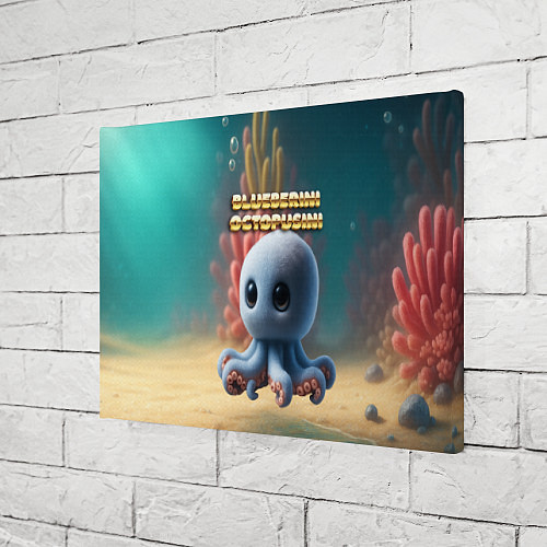 Картина прямоугольная Blueberini Octopusini мем / 3D-принт – фото 3