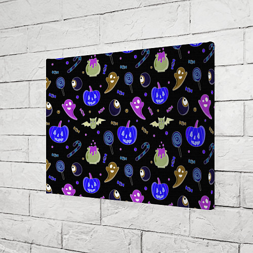 Картина прямоугольная Halloween blue black pumpkin / 3D-принт – фото 3