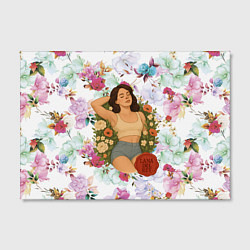 Холст прямоугольный Lana Del Rey в полевых цветах, цвет: 3D-принт — фото 2