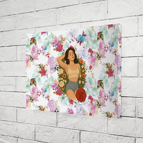 Картина прямоугольная Lana Del Rey в полевых цветах / 3D-принт – фото 3