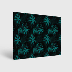 Холст прямоугольный Palm light blue dark, цвет: 3D-принт