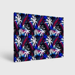 Холст прямоугольный Palm blue white, цвет: 3D-принт