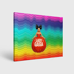Холст прямоугольный Леди Гага в круглом надувном платье, цвет: 3D-принт