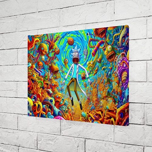 Картина прямоугольная Кошмарный сон Рика Санчеса - нейроарт фантазия / 3D-принт – фото 3
