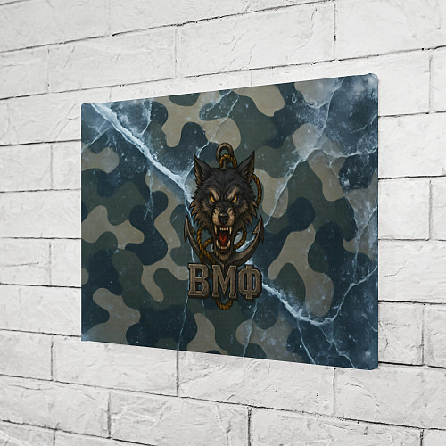Картина прямоугольная ВМФ волк на камуфляже / 3D-принт – фото 3